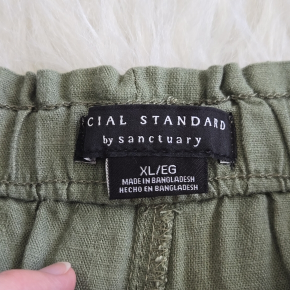 SOCIAL STANDARD by Sanctuary Linen  Solstice Pull On Jogger Pant Lichen Green XL - Picture 7 of 14